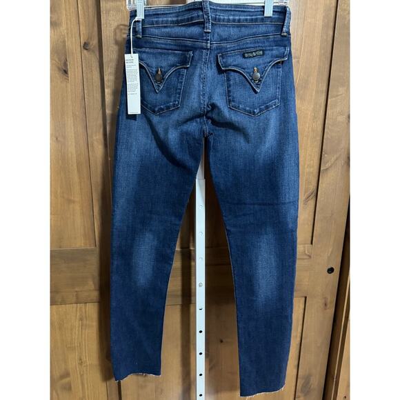 Hudson Bacara Jeans, 27, blue, straight leg. raw hem. low rise. Hippie, Y2K - Picture 4 of 5